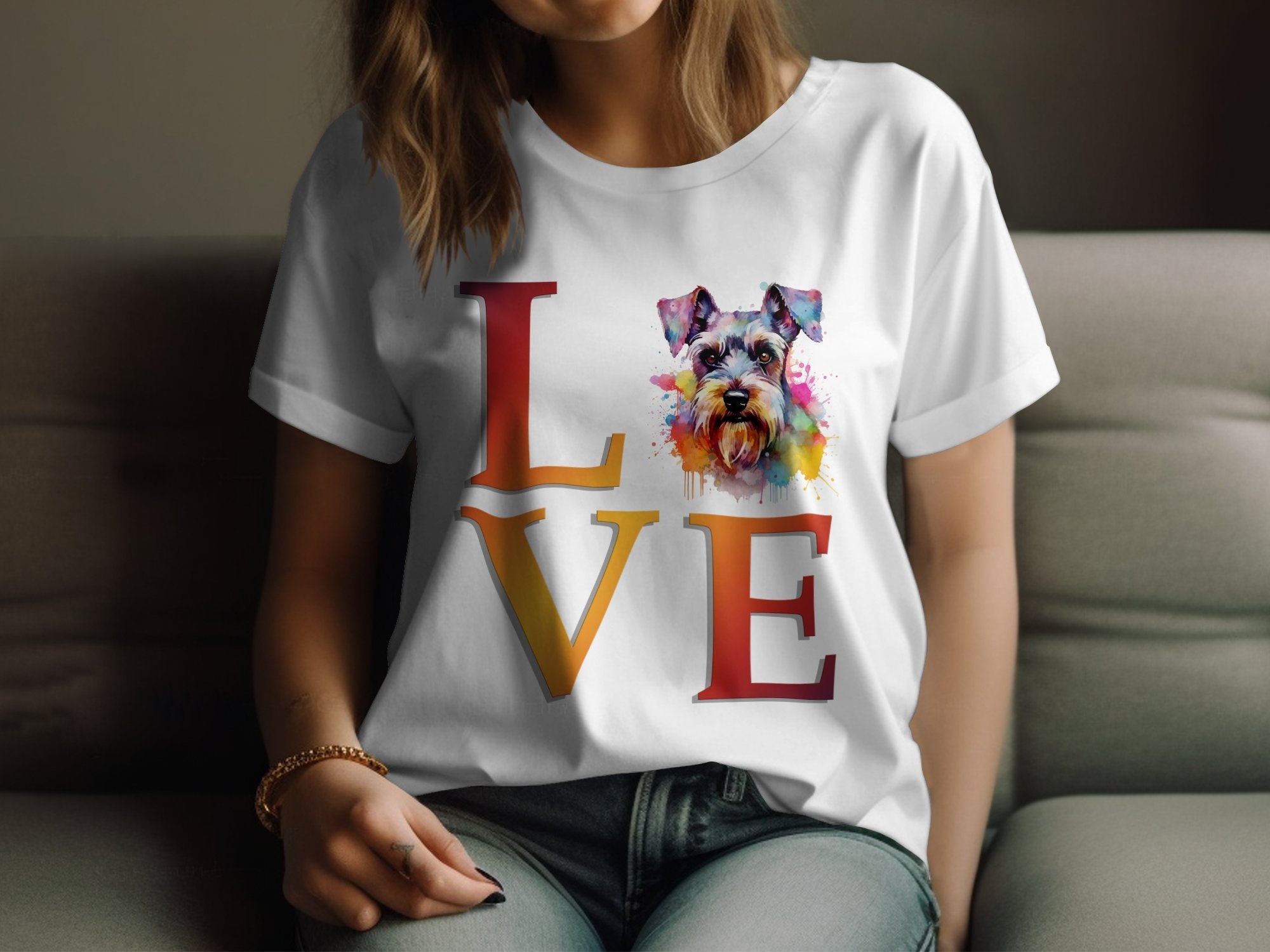 Schnauzer Love TShirt, Love Dogs T Shirt, Schnauzer Dog Love T-Shirt, Dog shirt, Schnauzer Dog Owner Gifts, Fur Mama Tee,