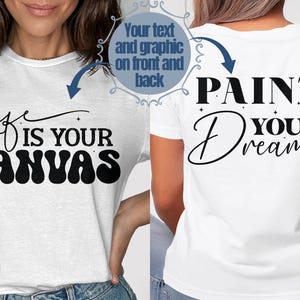 Front and Back Personalized T-Shirts | Personalized Tee | Custom Shirt For Women | Your Logo | Custom Design Shirt | Custom Shirt For Men