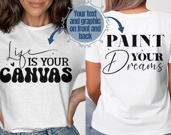 Front and Back Personalized T-Shirts | Personalized Tee | Custom Shirt For Women | Your Logo | Custom Design Shirt | Custom Shirt For Men