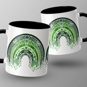 Green Rainbow St Patty’s Day Mug, St Patrick&#39;s Day Drinking Mug, Saint Patrick&#39;s Day Coffee Mug, St Patricks Day Mug, St Patties day,