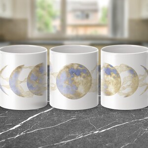 Moon Phases Mug – Celestial Coffee Cup Featuring Lunar Cycle Graphic, Perfect Gift for Astrology Lovers, Mystics, and Cosmic Enthusiasts