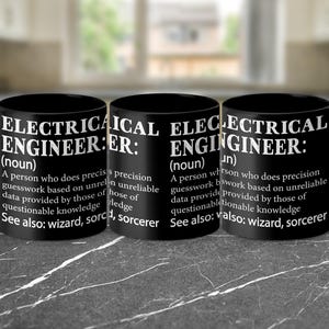 電気技師の定義マグカップ – エンジニア向けの面白くて気の利いたギフト。STEM 愛好家や技術愛好家に最適