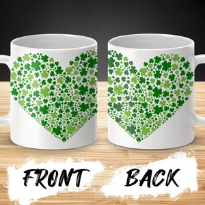 Shamrock Heart St Patty’s Day Mug, St Patrick&#39;s Day Drinking Mug, Saint Patrick&#39;s Day Coffee Mug, St Patricks Day Tea Mug,
