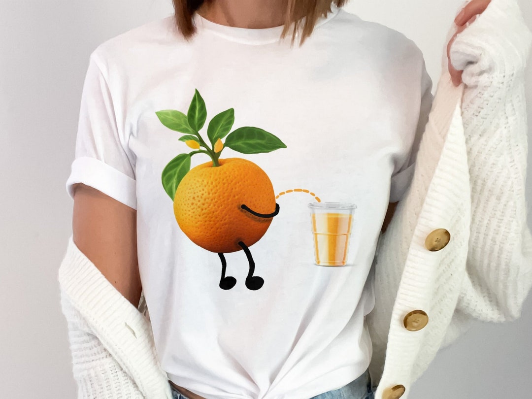 Orange Peeing Juice Graphic T-shirt, Funny Sarcastic Gift - Etsy