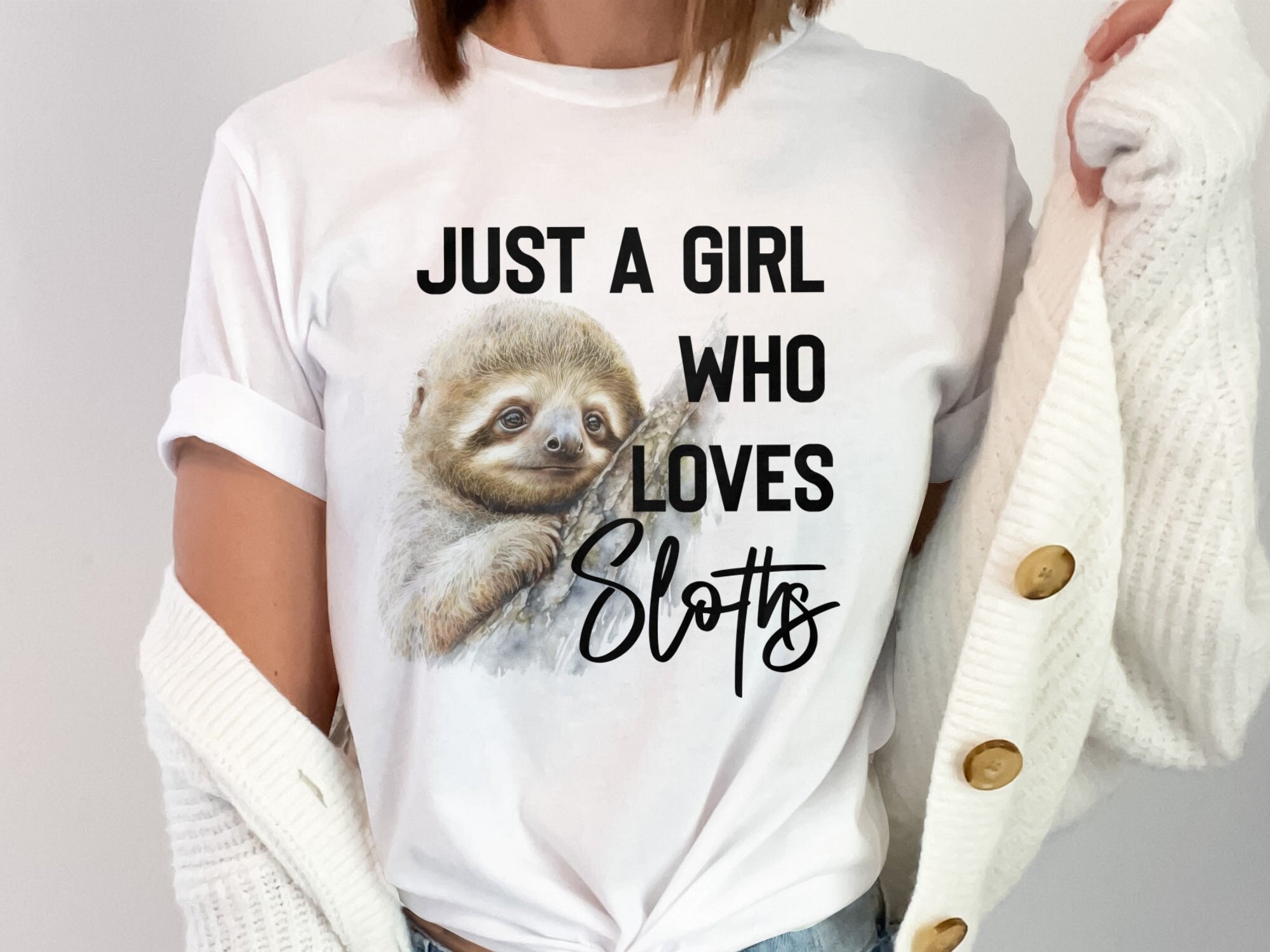 Just A Girl Who Loves Sloths T-Shirt Gift - Sloth Fan Girls Just A Girl Who Loves Sloths T-Shirt Gift - Sloth Fan Girls