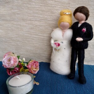 Wedding couple bride and groom felted