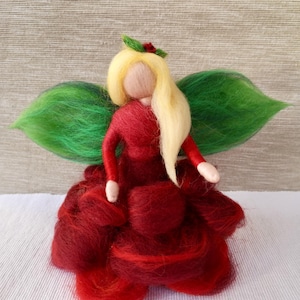 Rose Fairy felt figure