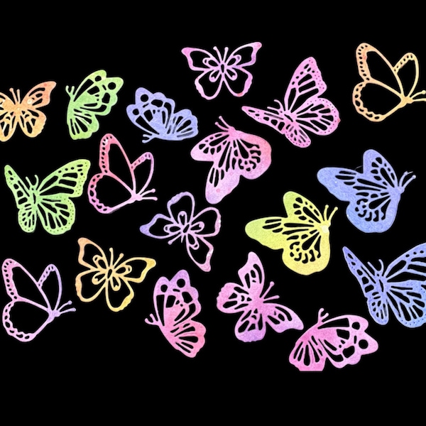 die cut paper butterflies for card making, journaling and scrapbook embellishments, butterfly cutouts, Summer papercraft supplies