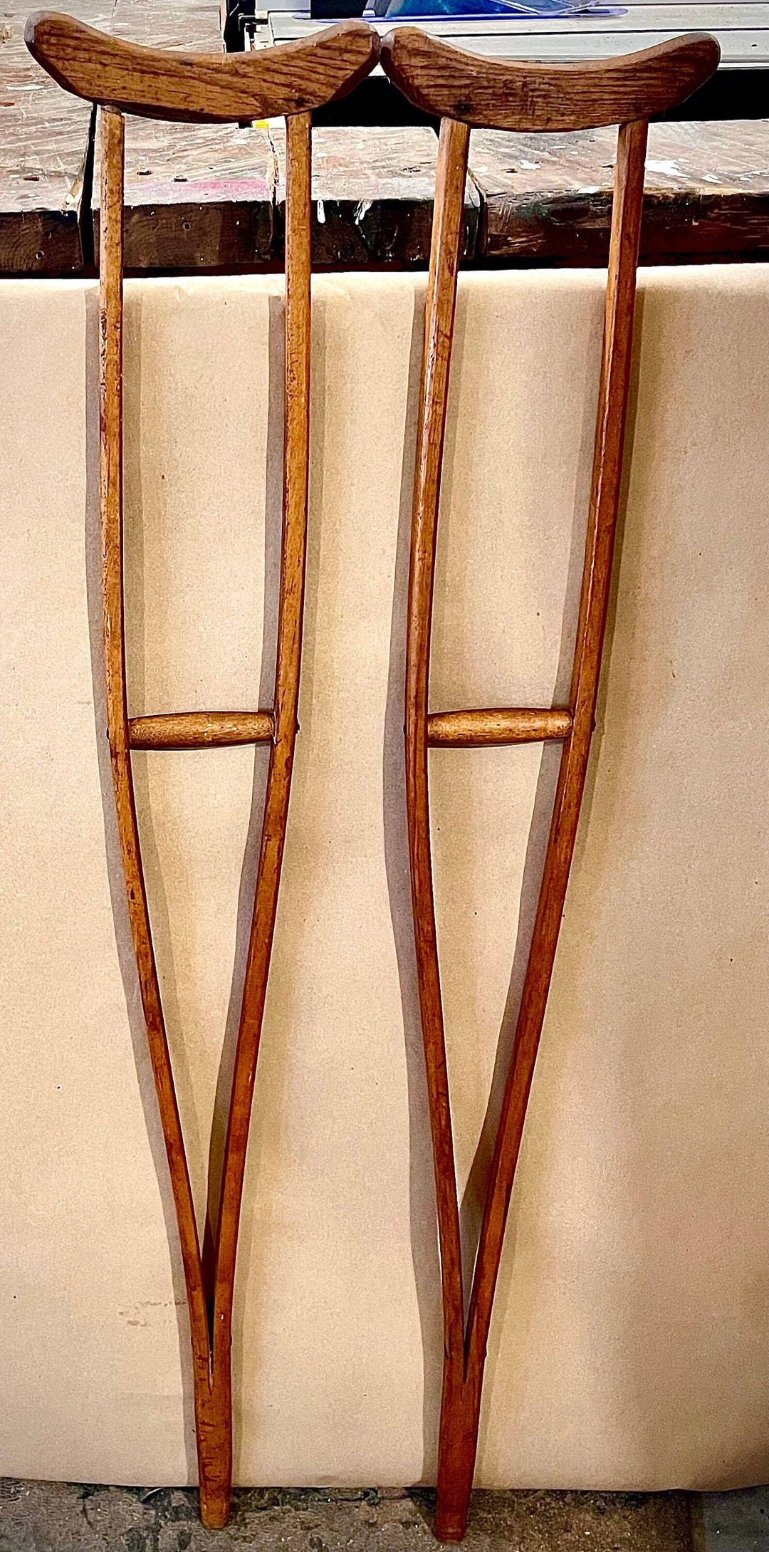 Vintage Wooden Crutches Etsy