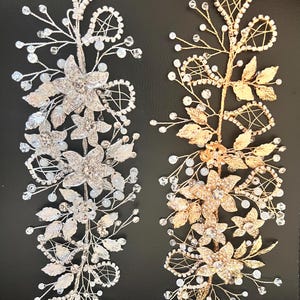 3d Silver / Gold Applique/ 3d Floral Metal Hair Accessory/ Price is per 1 piece/  134