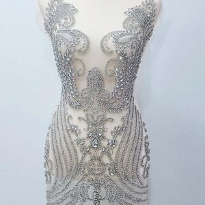 Silver Bodice Applique/ Silver Rhinestone Applique 05