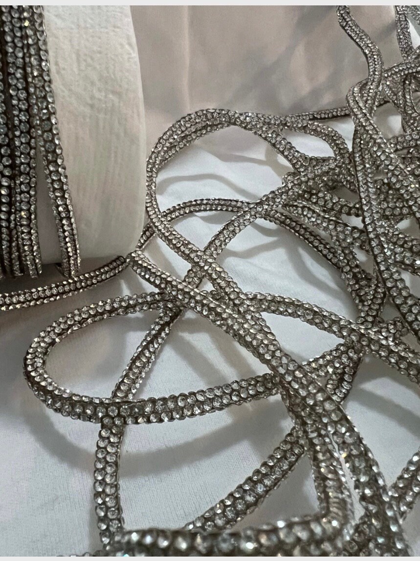 6 Mm Rhinestone Cord/ Rhinestone Rope per Yard/ 36 Inches per Yard - Etsy
