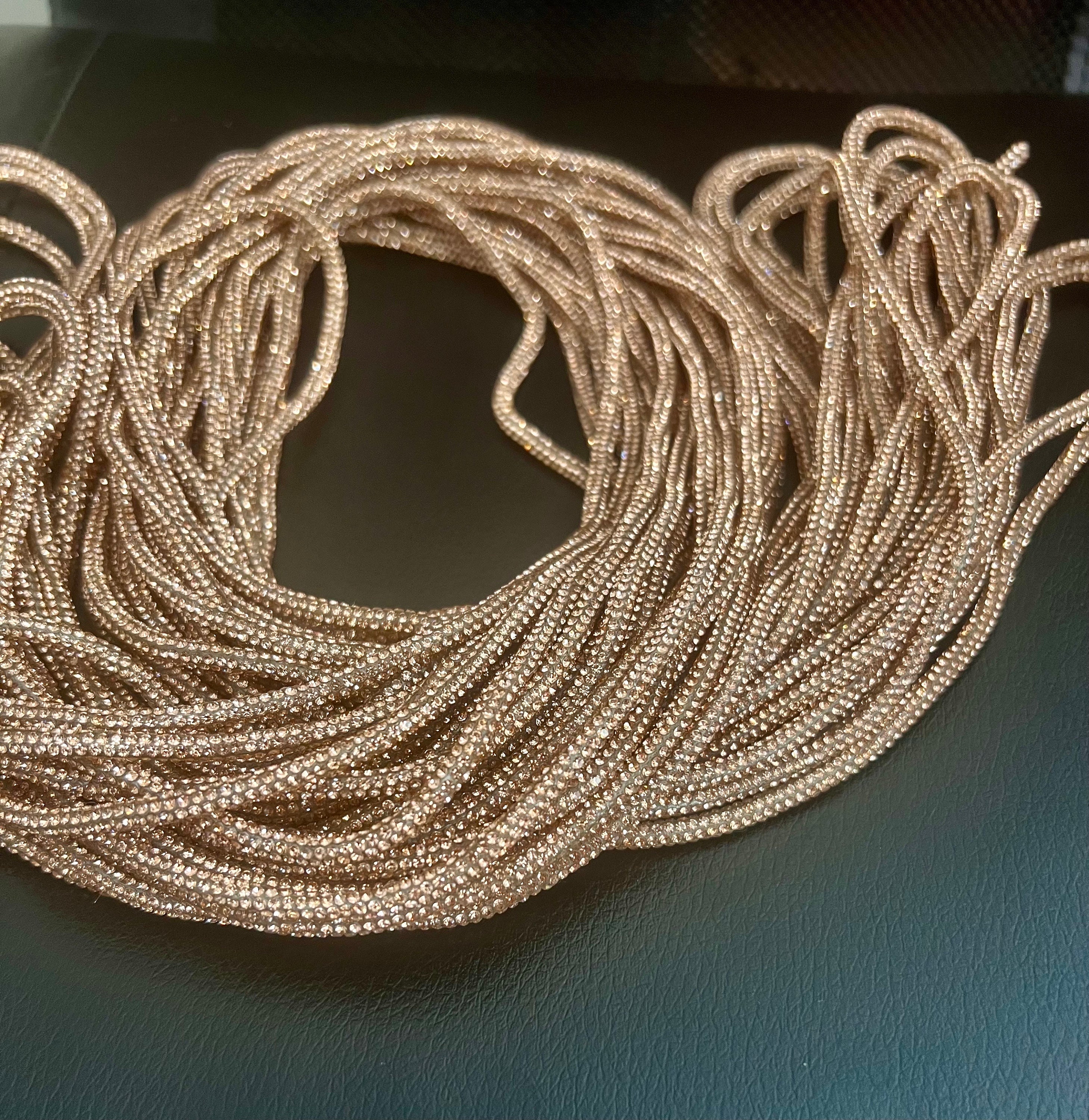5mm Rhinestone Cord/ Rhinestone Rope/ Rhinestone Trim per Yard/ 36 ...