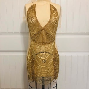 Gold Bodice Applique/ Gold Rhinestone Waterfall Crystal Bodice Applique/014
