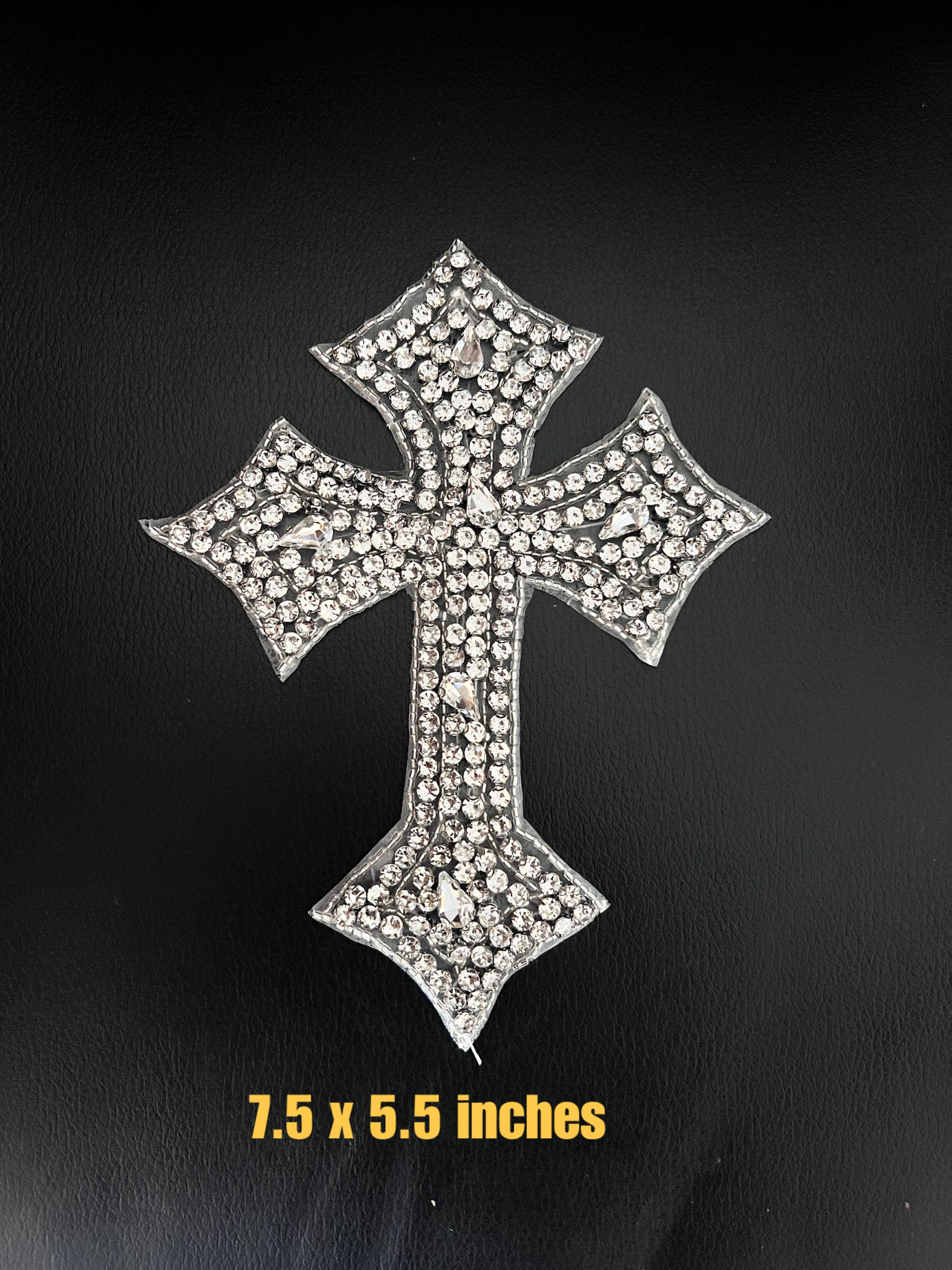 Silver Rhinestone Cross Applique /rhinestone Cross Patches/ #151 - Etsy