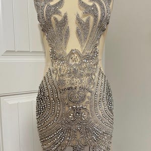 Silver Rhinestone Bodice Applique 121