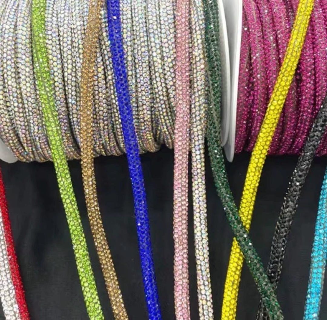 5mm Rhinestone Cord/ Rhinestone Rope/ Rhinestone Trim per Yard/ 36 ...