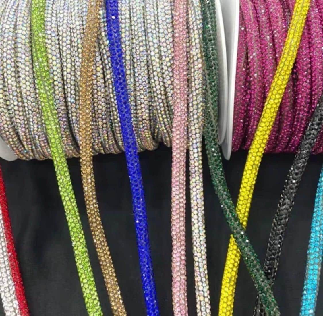 5mm Rhinestone Cord/ Rhinestone Rope/ Rhinestone Trim per Yard/ 36 ...
