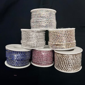 SS 12 Rhinestone Cup Chain/ 3MM Rhinestone Chain By The Yard/ 36 inches