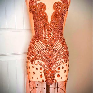 Burnt Orange Party Dress - Etsy