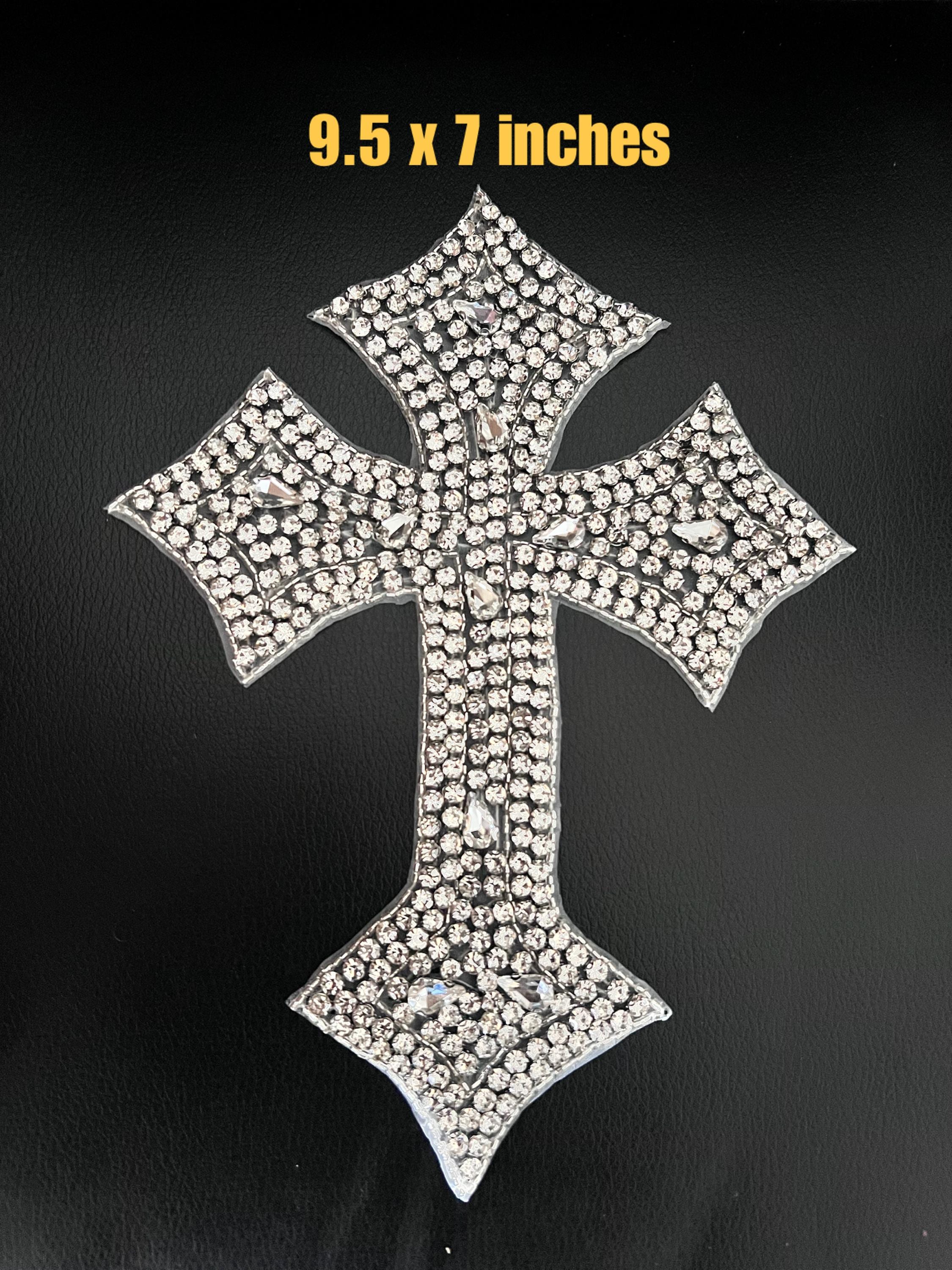Silver Rhinestone Cross Applique /rhinestone Cross Patches/ #151 - Etsy