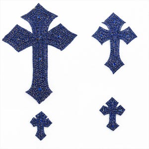 Koningsblauw kruis/ koningsblauw strass kruis / #151