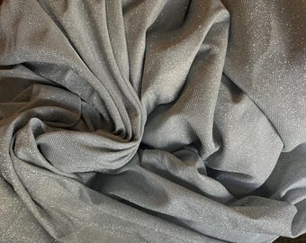 Silver glitter fabric 2 way stretch glitter fabric by yard
