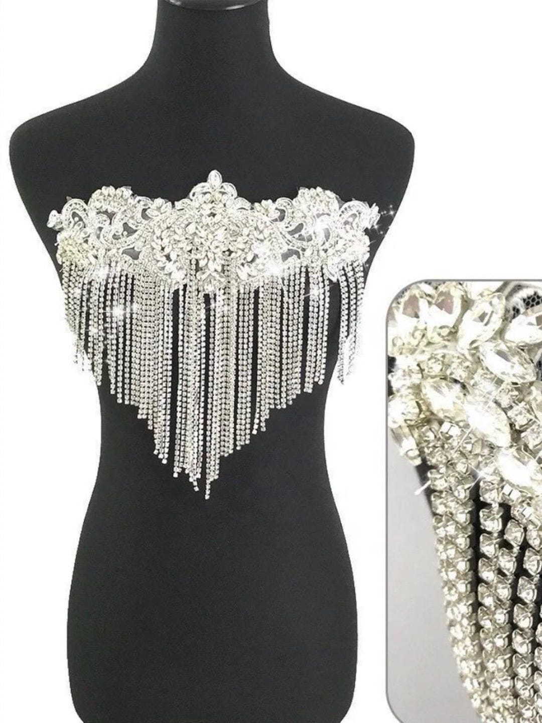 Silver Rhinestone Crystal Appliqués /sparkling Rhinestones Appliqué ...