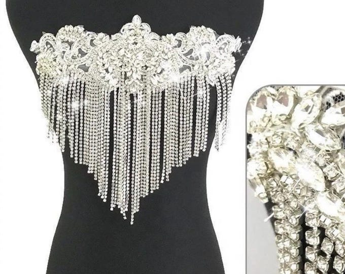 Silver Rhinestone Crystal Appliqués /sparkling Rhinestones Appliqué ...