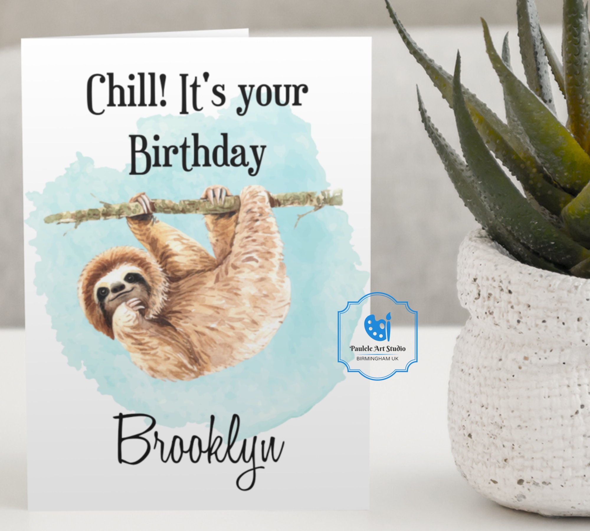 CUSTOM SLOTH BIRTHDAY Card Custom Birthday Card for Her | Etsy