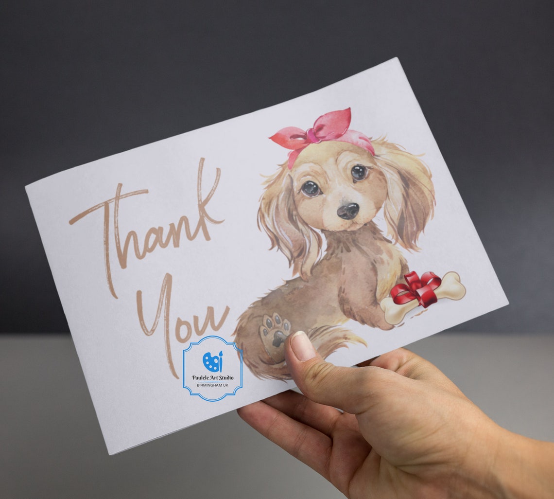 DACHSHUND THANK YOU Card Sausage Dog Thank You Card Cute Dog Etsy