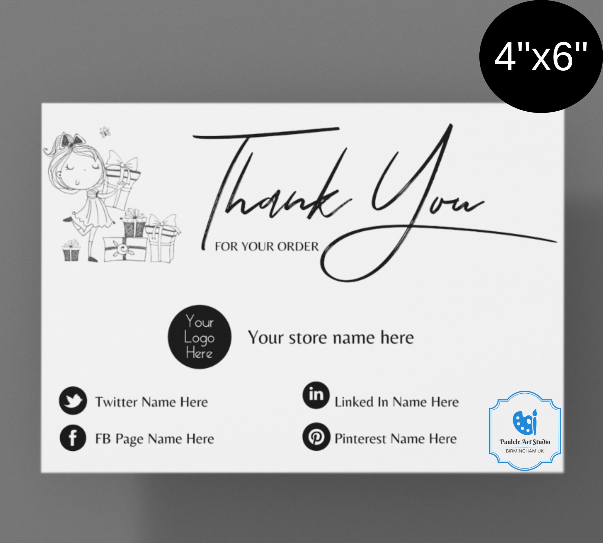 Custom Business Thank You Cards Small Business Thank You Etsy