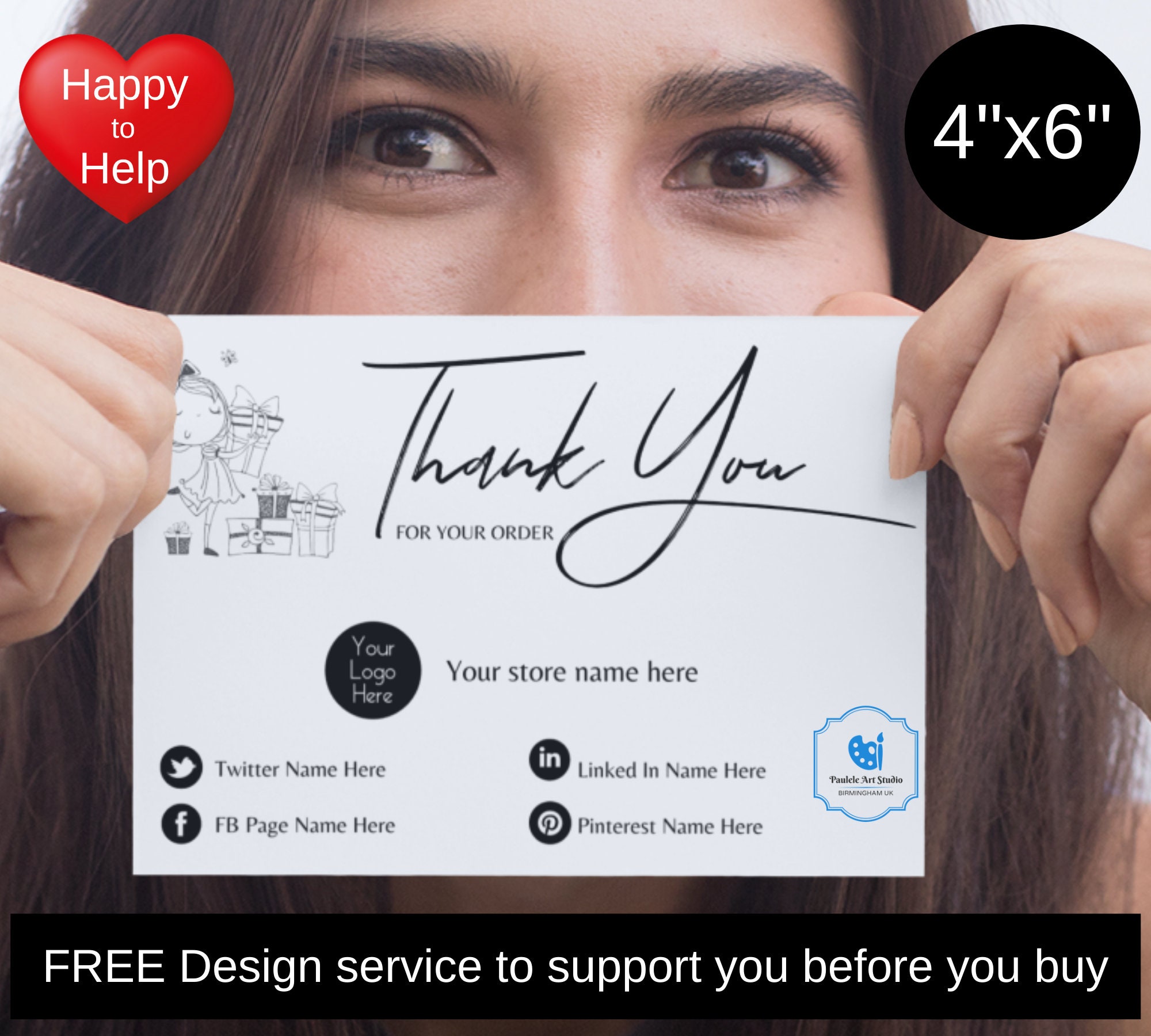 Custom Business Thank You Cards Small Business Thank You Etsy