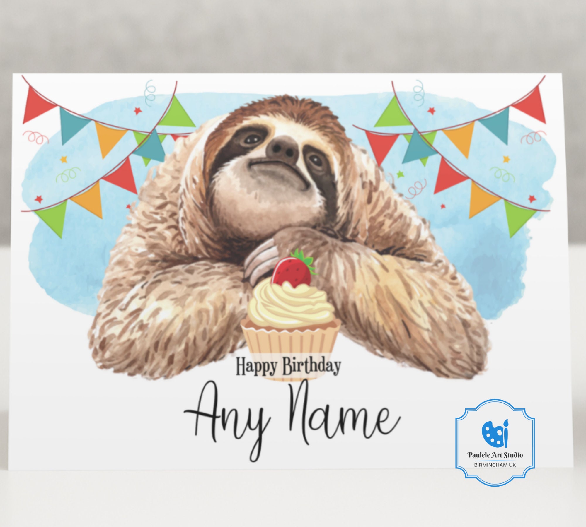 CUSTOM SLOTH BIRTHDAY Card Custom Birthday Card for Her | Etsy