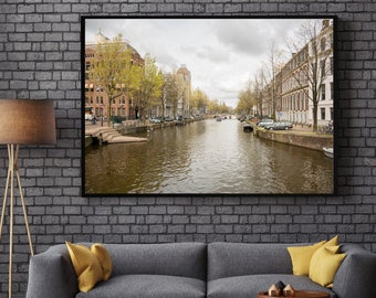 Amsterdam Canal, Canal Photograph, Canvas Art, Wall Décor, Amsterdam Wall Art, Holland Photograph, Fine Art Print, Home Décor, Wall Hangings