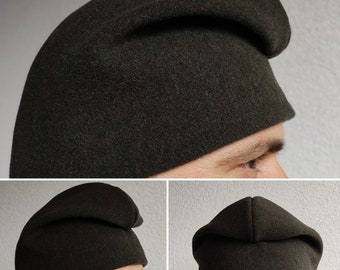 Gorra frigia / dacia verde kaki, sombrero de libertad hecho a mano, gorra de lana manumision, antigua Roma Dacia historia de recreación de invierno Réplica de la antigüedad