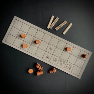 Handgemaakt leren Senet-bordspel: oude Egyptische replica