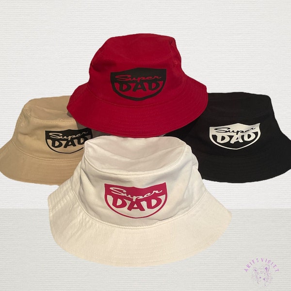 Bucket hat,Super Dad,Cotton bucket hat,Outdoor Hot Fun Summer Beach,Headwear, logo design vinyl iron on cricut