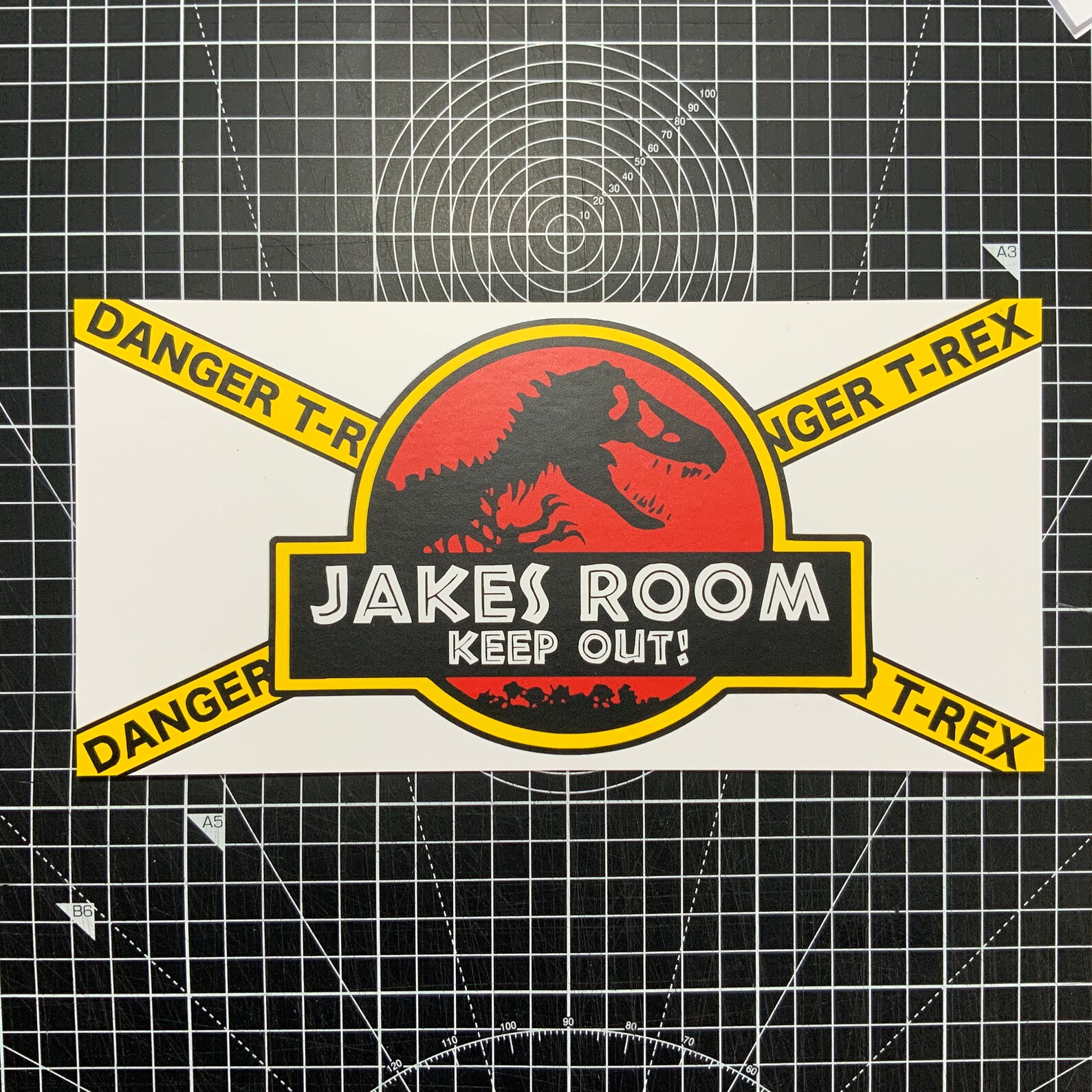 Personalised Jurassic Park Door Sign Danger T-Rex Office | Etsy