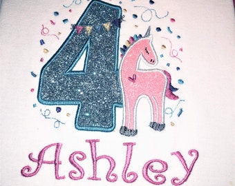 Birthday Girl Unicorn Shirt, Unicorn Birthday Party, Unicorn Theme Birthday, Custom Unicorn Birthday Shirt