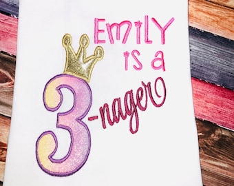 3rd Birthday Shirt, Girl Birthday Shirt, Cute Birthday Shirt, 3Rd Birthday Unisex Gift
