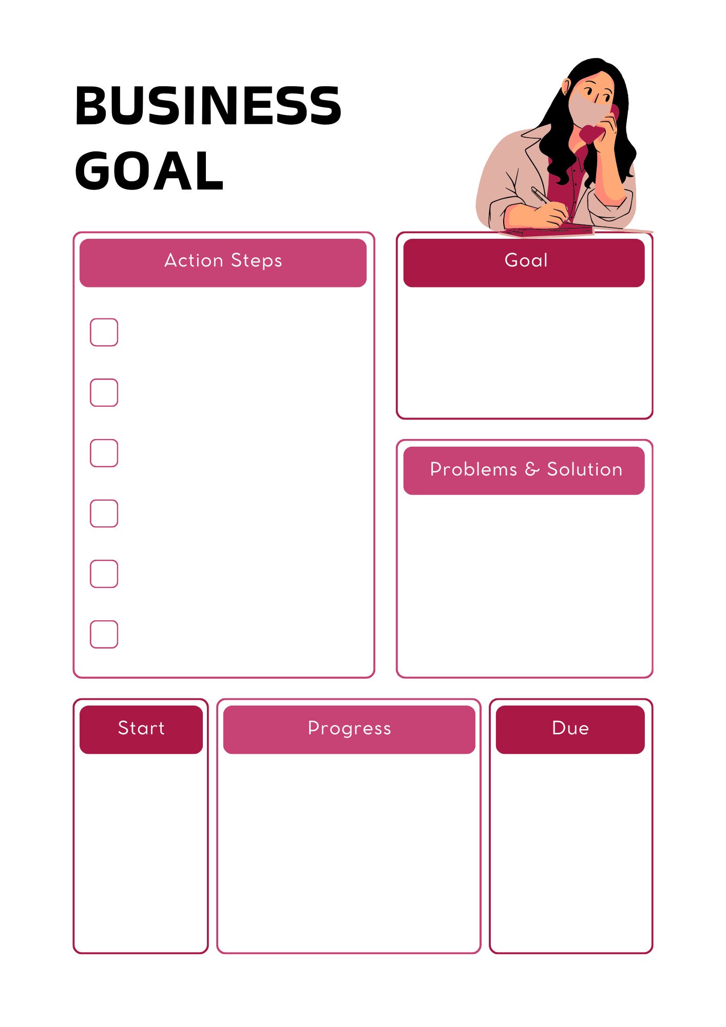 Business Planner Printable Daily Weekly Monthly Planner Digital ...