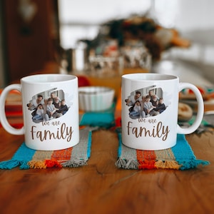 Imprimible Somos familia con plantilla de taza con imagen / Taza personalizada / Taza familiar personalizada / Taza con imagen familiar / Taza familiar imprimible