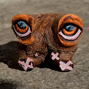 Surrealist Wooden Sculpture: Quirky doggy Shelf Sitter