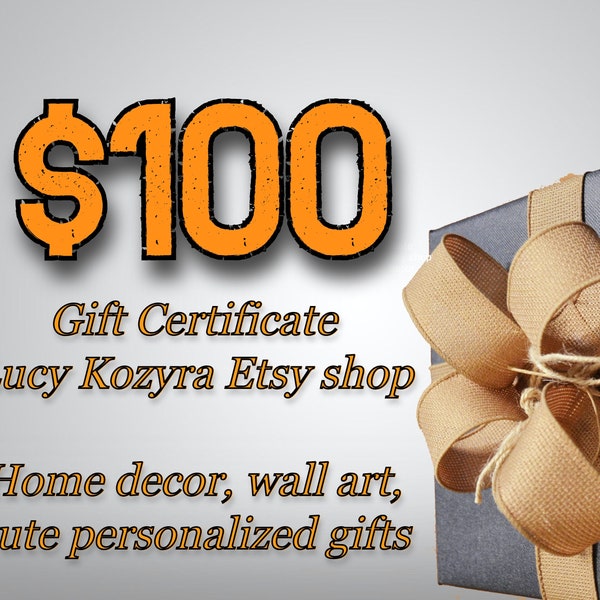 E Gift Certificate, Last minute Gift for mom unique home decor, Made in Ukraine, at LucyKozyra Shop, hard to buy for gift