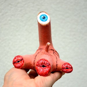 Creepy wall or shelf decor, Weird Surrealism wall sculpture, Funky Object unusual gift for bestie made in Ukraine
