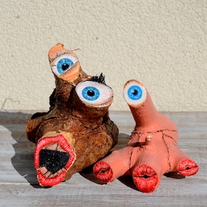 Monster sculpture, Weird shelf or wall sculptures, Funny gift for bestie, Funky Objects, One of a kind gift, made in Ukraine, creepy gift