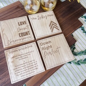 wood coasters | Down syndrome awareness | Advocate Coasters | maple coasters | wooden coasters | Custom Coasters | engraved coasters