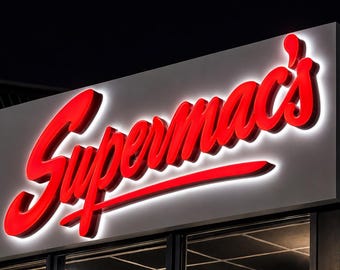 Op maat gemaakte 3D acryl kanaalletters, frontverlicht logo buitenreclame