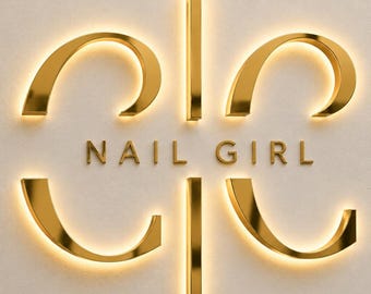 Custom Backlit Metal Logo Sign, Stainless Steel, LED, 3D